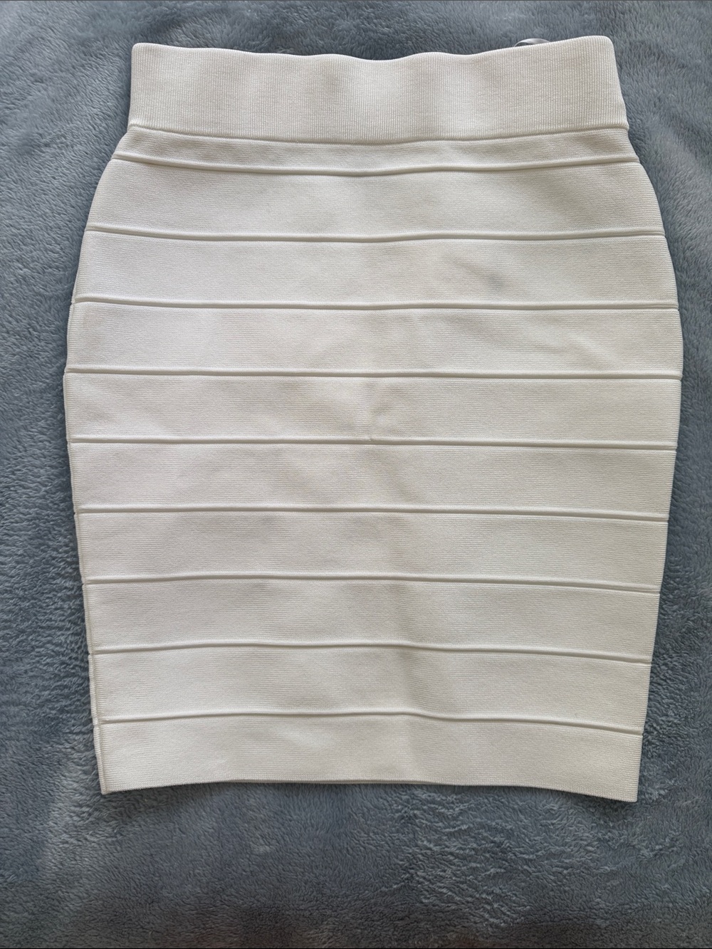 Bar III Cream Ribbed Bandage Pencil Skirt